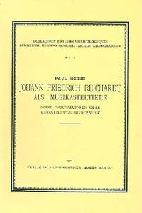 Sieber, P: Johann Friedrich Reichardt als Musikästhetiker