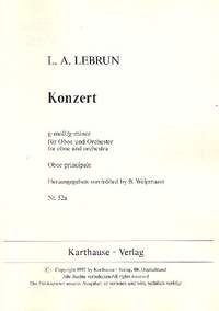 Lebrun, L A: Konzert g-Moll Nr.2 für Oboe und Orchester