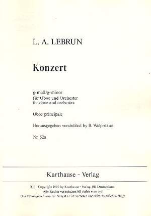 Lebrun, L A: Konzert g-Moll Nr.2 für Oboe und Orchester