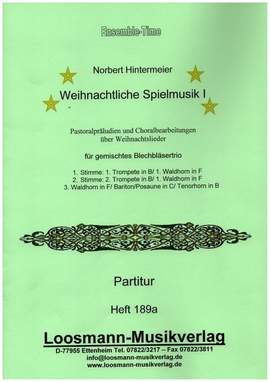 Hintermeier, N: Weihnachtliche Spielmusik Band 1