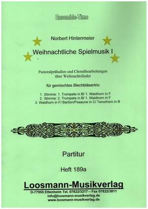 Hintermeier, N: Weihnachtliche Spielmusik Band 1
