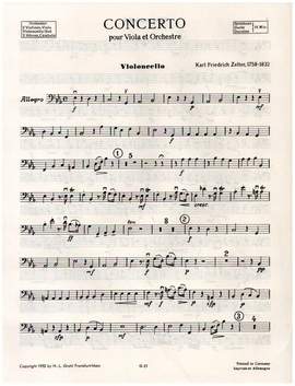 Zelter, C F: Konzert Es-Dur für Viola und Orchester