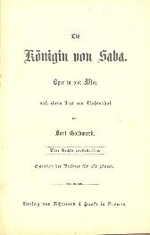 Goldmark, C: Die Königin von Saba