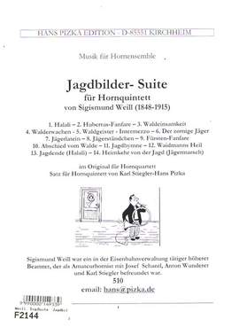 Weill, S: Jagdbilder-Suite für 5 Hörner