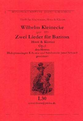 Kleinecke, W: 2 Lieder op.5