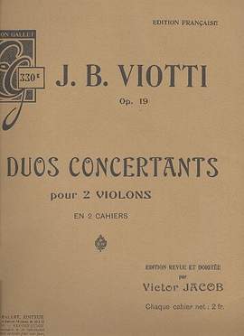Viotti, G B: 6 Duos Concertants vol.2 op.19 (nos.4-6)