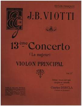 Viotti, G B: Concerto la majeur no.13