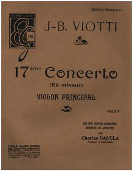 Viotti, G B: Concerto ré mineur no.17