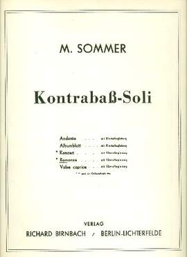 Sommer, M: Romanze für Kontrabaß und