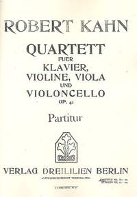 Kahn, R: Quartett op.41