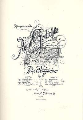Weingartner, F: 8 Gedichte op.16