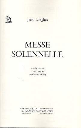 Langlais, J: Messe solennelle pour cheur mixte