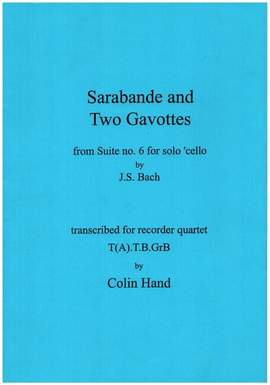 Bach, J S: Sarabande and 2 Gavottes from Suite no.6 for solo cello