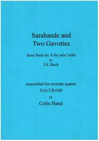 Bach, J S: Sarabande and 2 Gavottes from Suite no.6 for solo cello