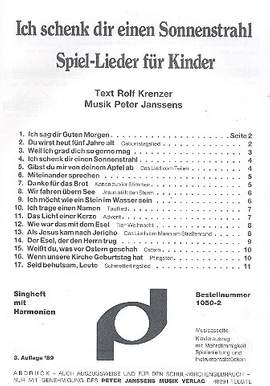Janssens, P: Ich schenk dir einen Sonnenstrahl