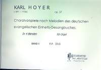 Hoyer, K: Choralvorspiele op.57 Band 1