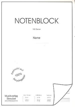 Notenblock 14 Systeme mit Lineatur für Texteinträge
