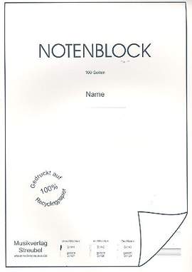 Notenblock 12 Systeme ohne Hilfslinien