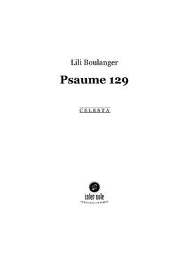 Boulanger, L: Psalm 129 'Ils m'ont assez opprimé dés ma jeunesse'