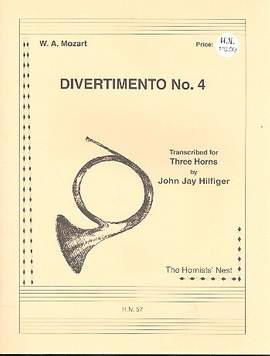 Mozart, W A: Divertimento no.4 for 3 horns