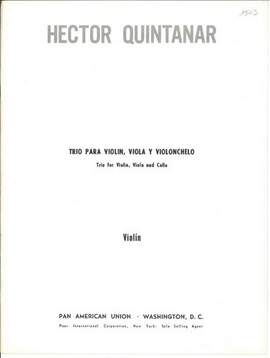 Quintanar, H: Trio for violin, viola and