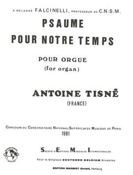Tisné, A: Psaume pour notre temps