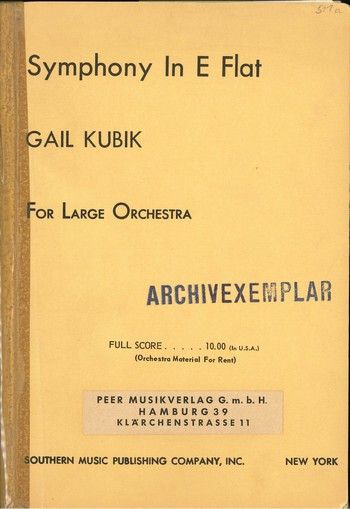 Kubik, G: Symphony E flat