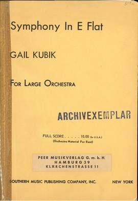 Kubik, G: Symphony E flat