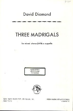 Diamond, D: 3 Madrigals