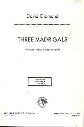 Diamond, D: 3 Madrigals