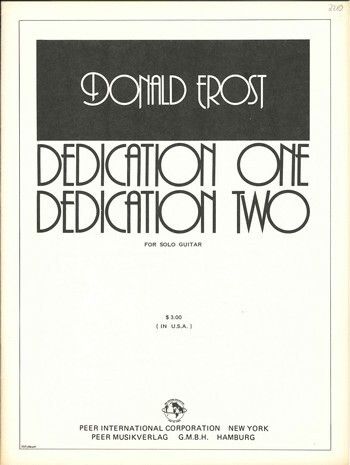 Frost, D: Dedication one and dedication two