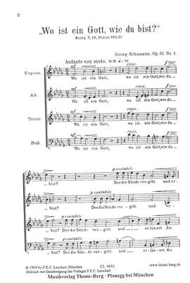 Schumann, G: Wo ist ein Gott, wie du bist op.51,1