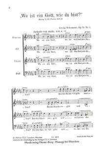 Schumann, G: Wo ist ein Gott, wie du bist op.51,1
