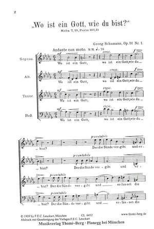 Schumann, G: Wo ist ein Gott, wie du bist op.51,1