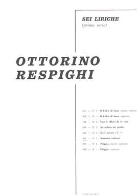 Respighi, O: Serenata indiana per canto