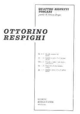 Respighi, O: Razzolan sopra a l'aia le galline
