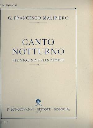 Malipiero, G F: Canto notturno