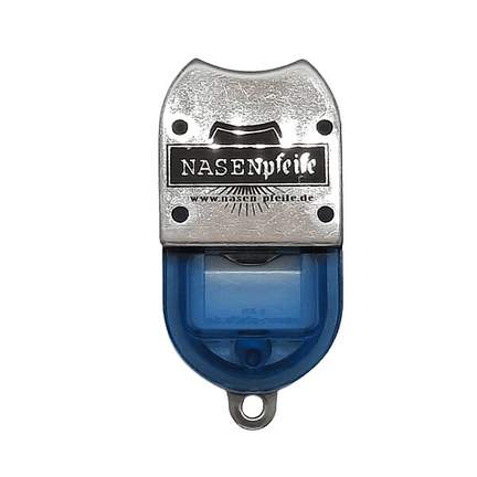 Nasenpfeife blau transparent