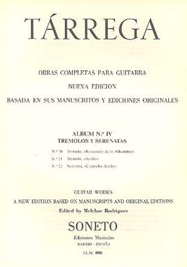 Tárrega, F: Album no.4 - Tremolos y Serenatas