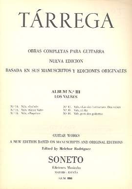 Tárrega, F: Album no.3 - Los Valses para guitarra