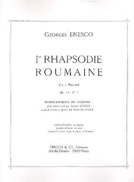 Enescu, G: Rhapsodie roumaine la majeur op.11 no.1