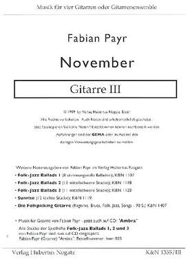 Payr, F: November für 4 Gitarren