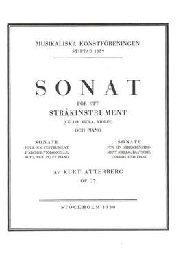 Atterberg, K M: Sonata in b minor op.27