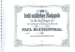 Blumenthal, P: 20 leicht ausführbare Nachspiele für