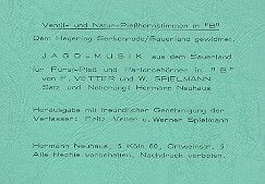 Neuhaus, H: Jagdmusik aus dem Sauerland