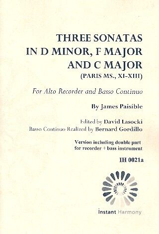 Paisible, J: Three sonatas