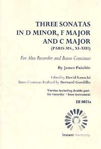 Paisible, J: Three sonatas