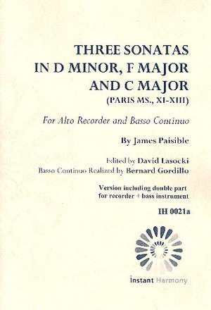 Paisible, J: Three sonatas