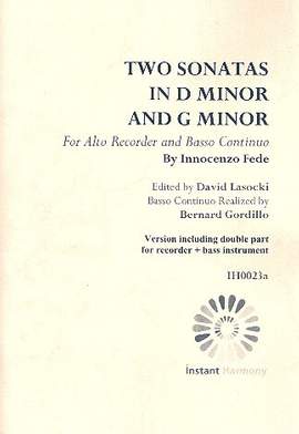 Fede, I: 2 Sonatas for alto recorder and Bc