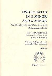 Fede, I: 2 Sonatas for alto recorder and Bc